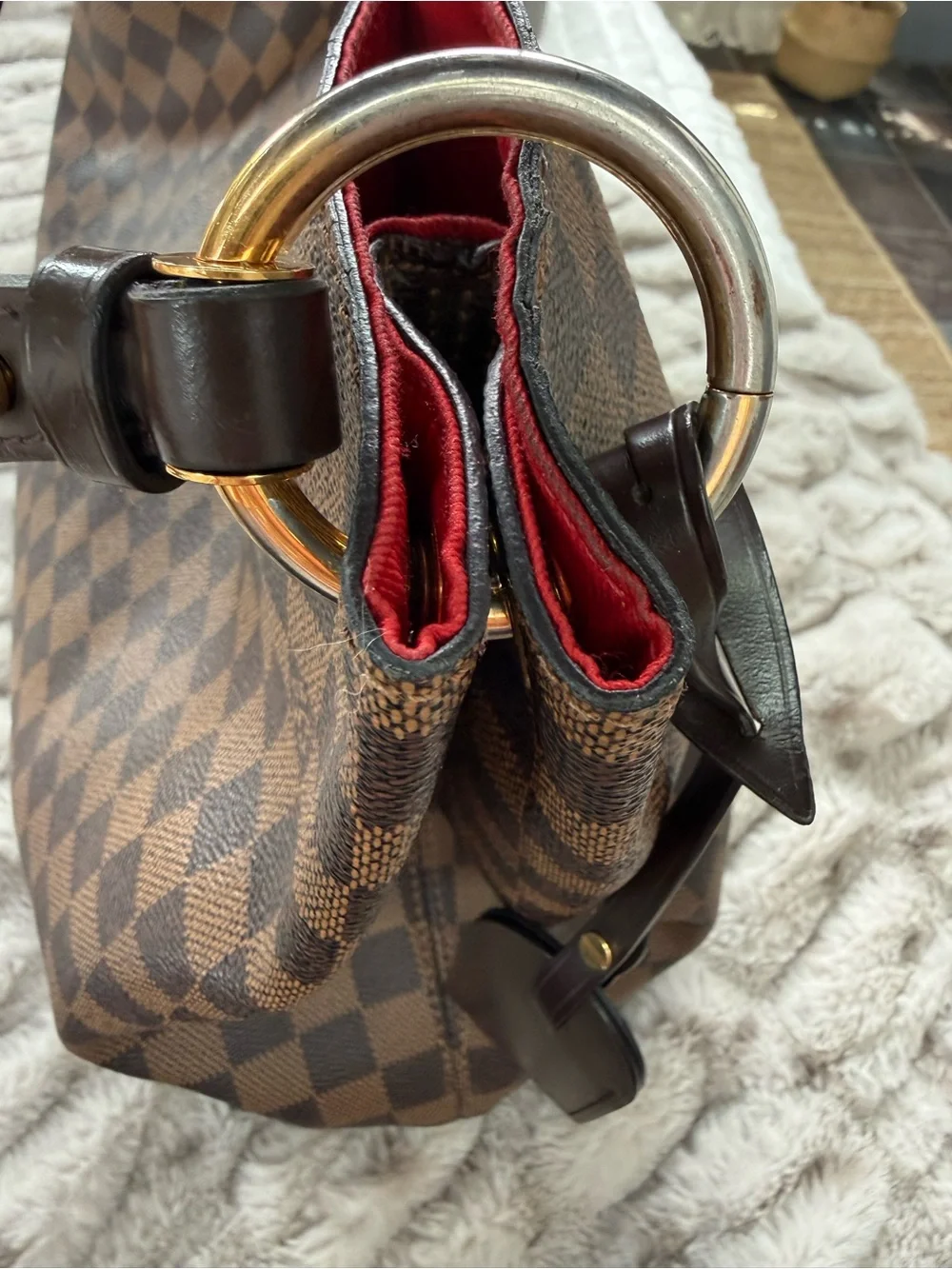Authentic Louis Vuitton Graceful MM Damier Ebene Tote w/ Box & Dust Bag